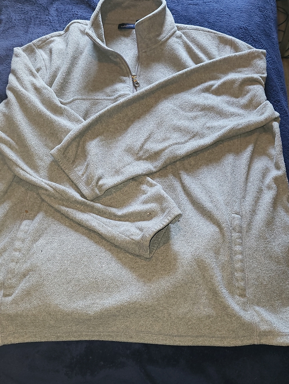 croft & barrow Men's Light Gray Zip-Up Pullover